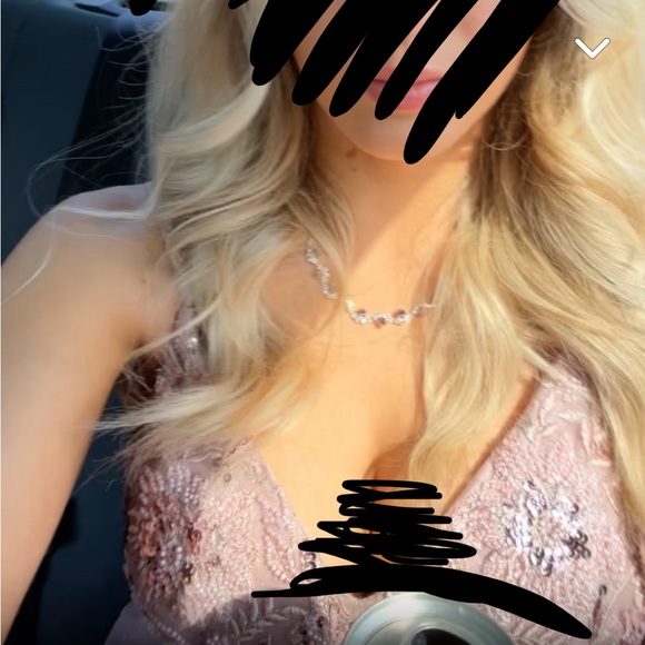 Pink fancy necklace with matching earrings - Picture 3 of 3